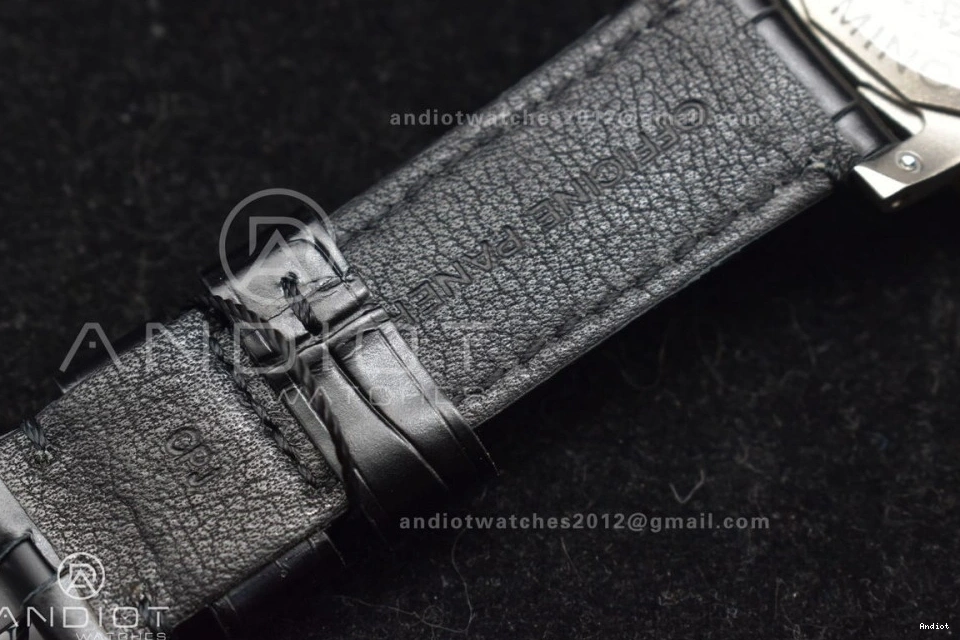 Dial P.9011 Best Titanium Luminor Super Black W PAM1096 VSF Edition 1:1 Strap Clone on GMT Black 42mm Leather 1127